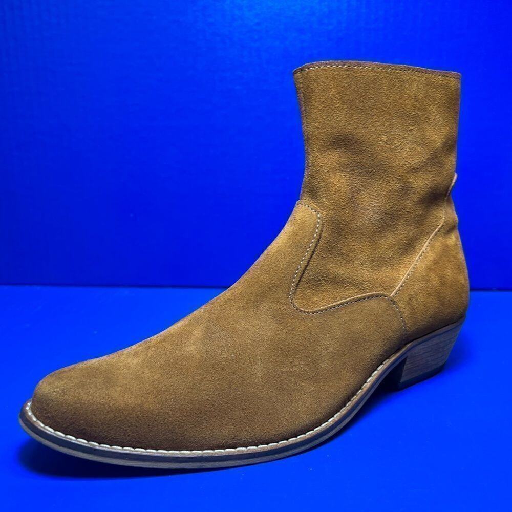 Shoe The Bear Mens Enzo Suede Chelsea Western Ankle Boot in Camel EU41/US8-8.5‎